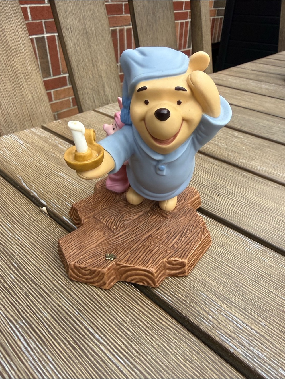 Disney Winnie the Pooh & Piglet Pajama Candle Figurine “May Friendship Always Li